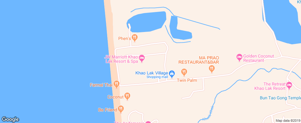 Отель Jw Marriott Khao Lak Resort & Spa на карте Таиланда