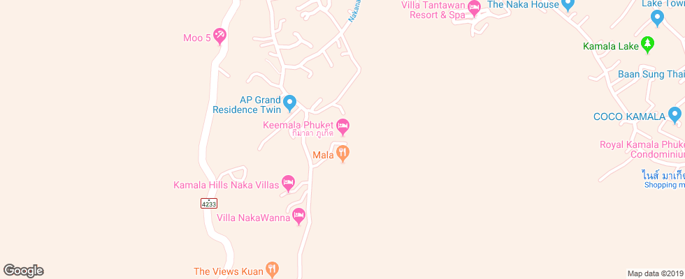Отель Keemala на карте Таиланда
