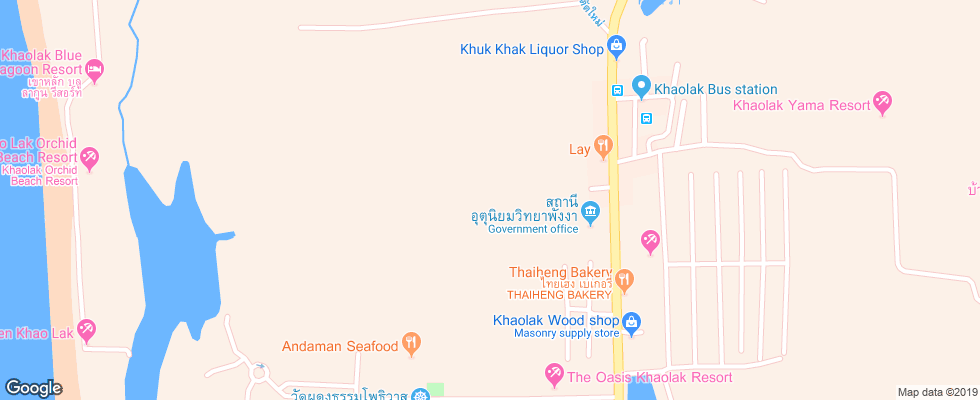 Отель Khao Lak Palm Beach на карте Таиланда