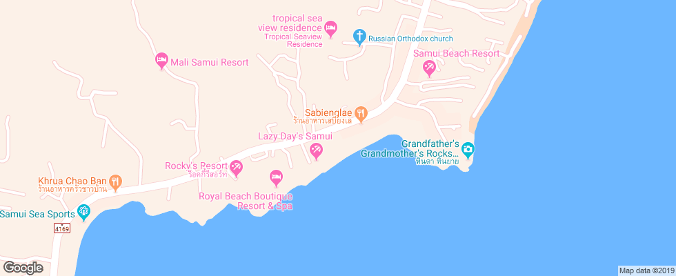 Отель Langham Place Samui At Lamai Beach на карте Таиланда