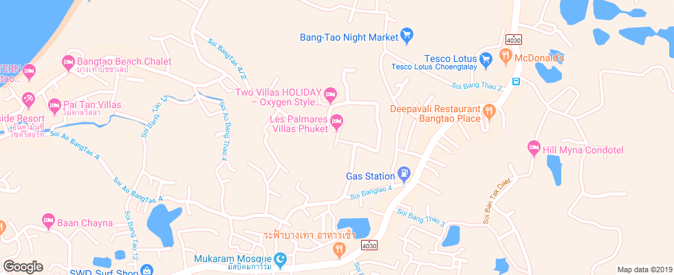 Отель Les Palmares Villas на карте Таиланда