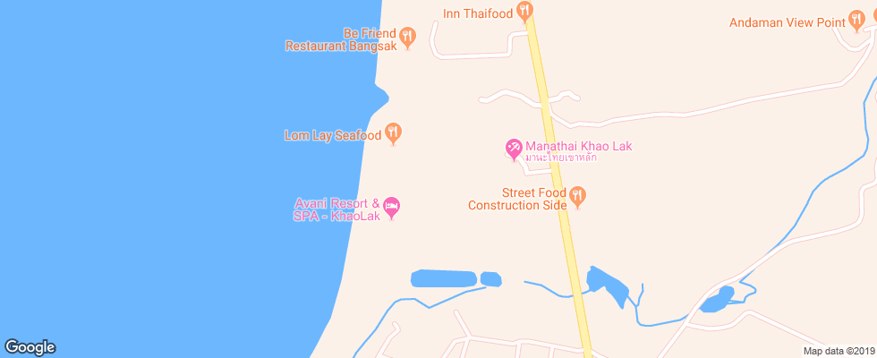 Отель Manathai Resort Khao Lak на карте Таиланда