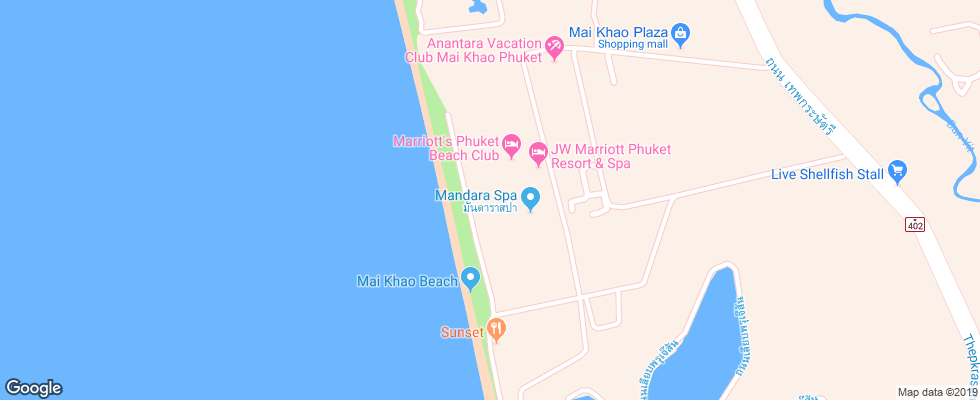 Отель Marriott Phuket Beach Club на карте Таиланда
