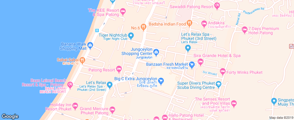 Отель Millenium Resort Patong на карте Таиланда