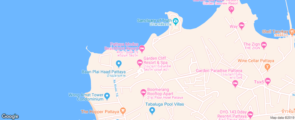 Отель Modus Pattaya Resort на карте Таиланда