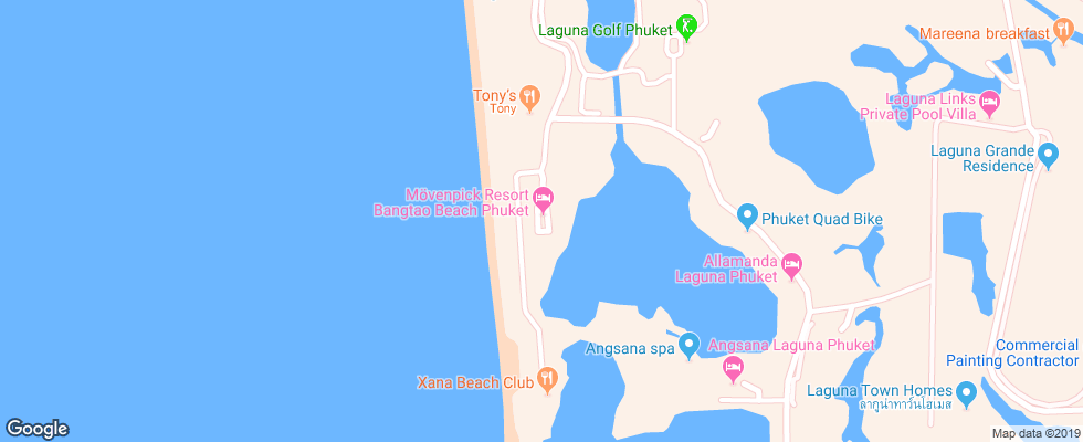 Отель Movenpick Resort Bangtao Beach на карте Таиланда