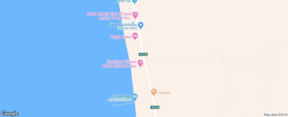 Отель Natai Beach Resort & Spa на карте Таиланда