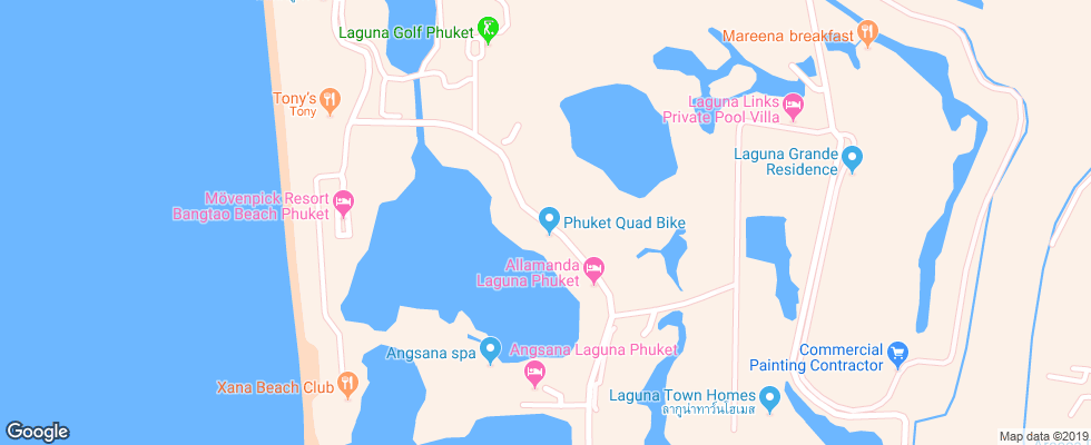 Отель Outrigger Laguna Phuket Beach Resort на карте Таиланда