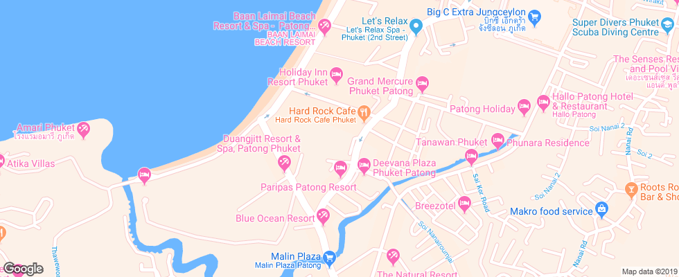 Отель Patong Merlin на карте Таиланда