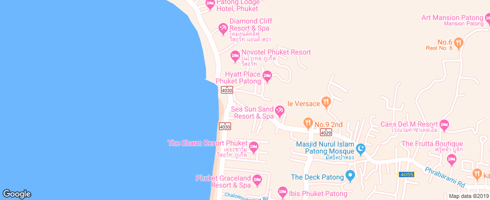 Отель Patong Paragon на карте Таиланда