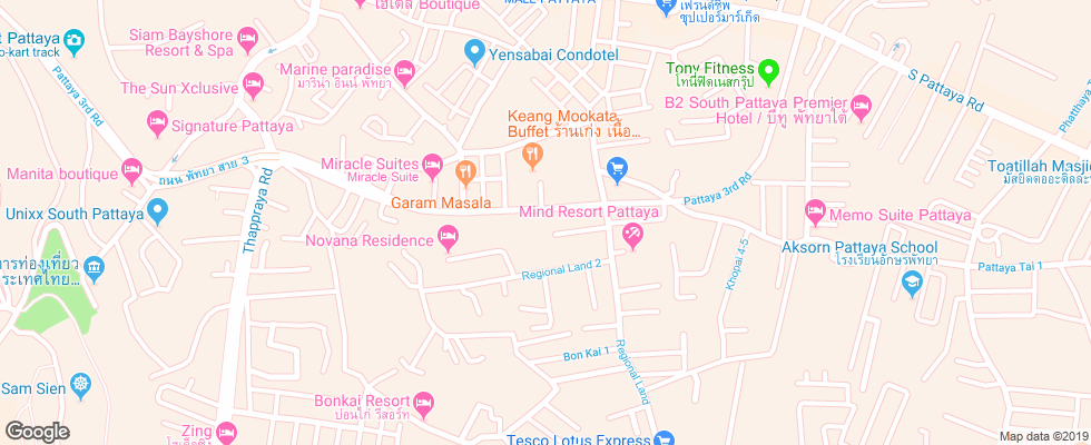 Отель Piyada Residence на карте Таиланда