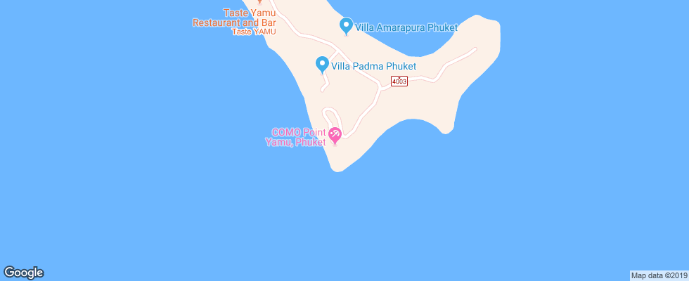 Отель Point Yamu By Como на карте Таиланда