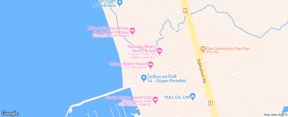 Отель Ravindra Beach Resort & Spa на карте Таиланда