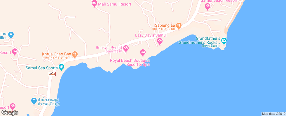 Отель Royal Beach Boutique Resort & Spa на карте Таиланда