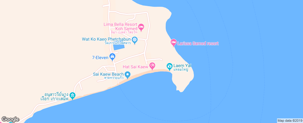 Отель Sai Kaew Beach Resort на карте Таиланда