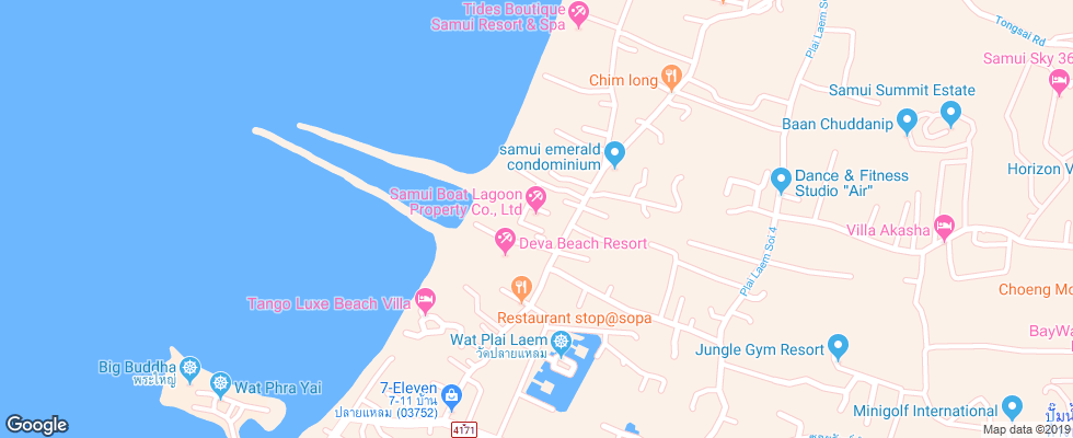 Отель Samui Boat Lagoon Villas на карте Таиланда