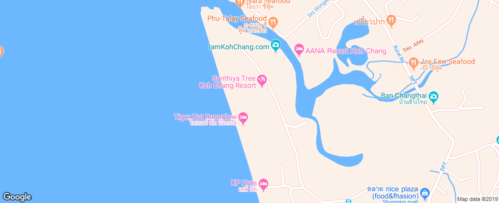 Отель Santhiya Tree Koh Chang Resort на карте Таиланда