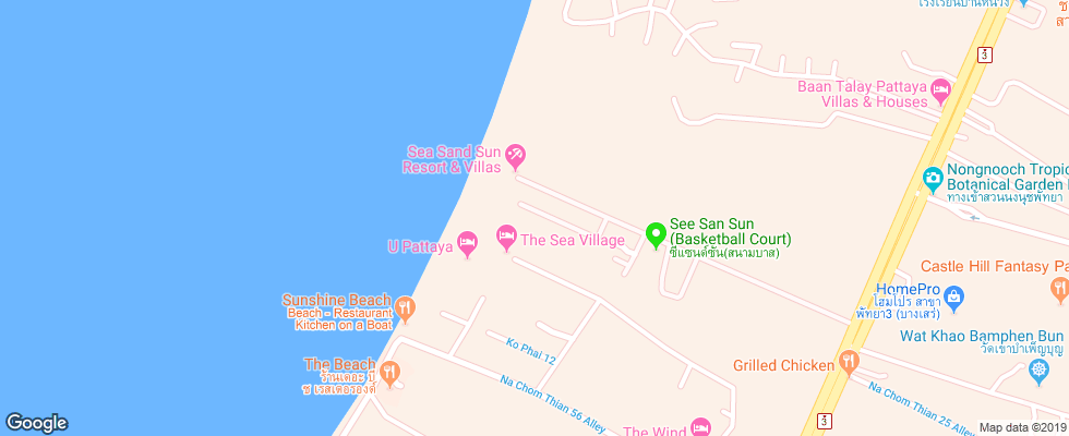 Отель Sea Sand Sun Resort & Spa на карте Таиланда