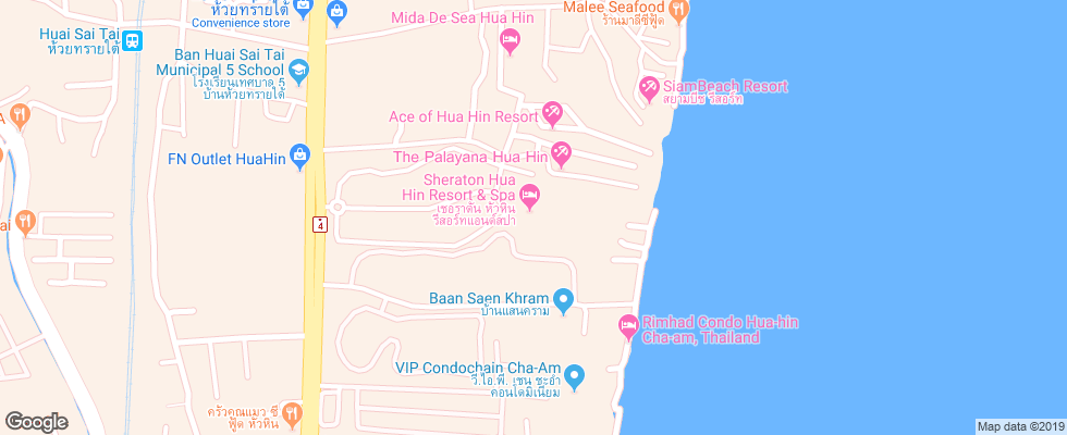Отель Sheraton Hua Hin Resort & Spa на карте Таиланда