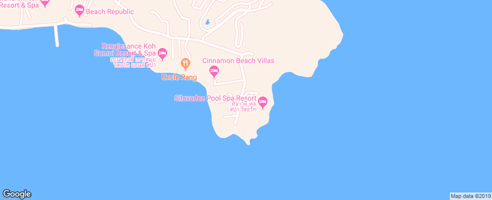 Отель Silavadee Pool Spa & Resort на карте Таиланда