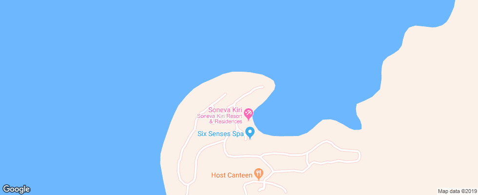 Отель Soneva Kiri на карте Таиланда