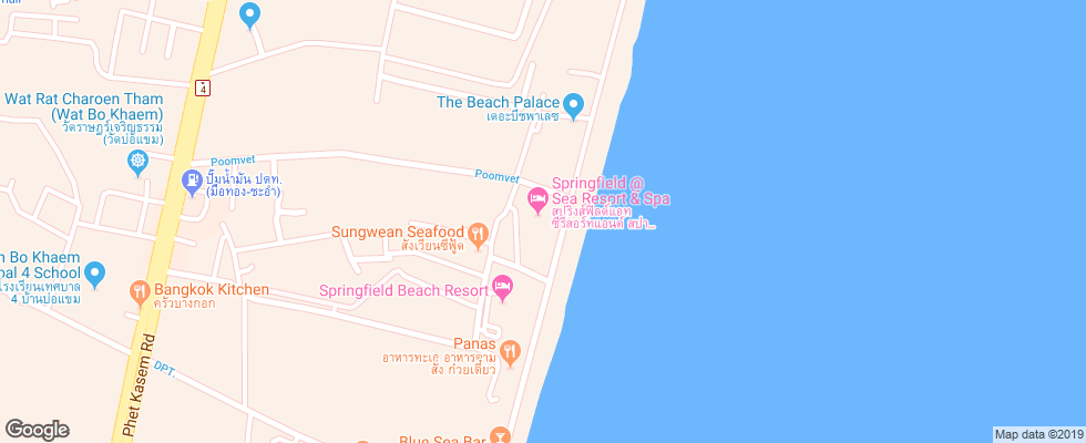 Отель Springfield At Sea Resort & Spa на карте Таиланда