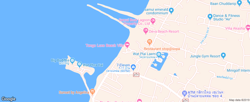 Отель Tango Luxe Beach Villa на карте Таиланда