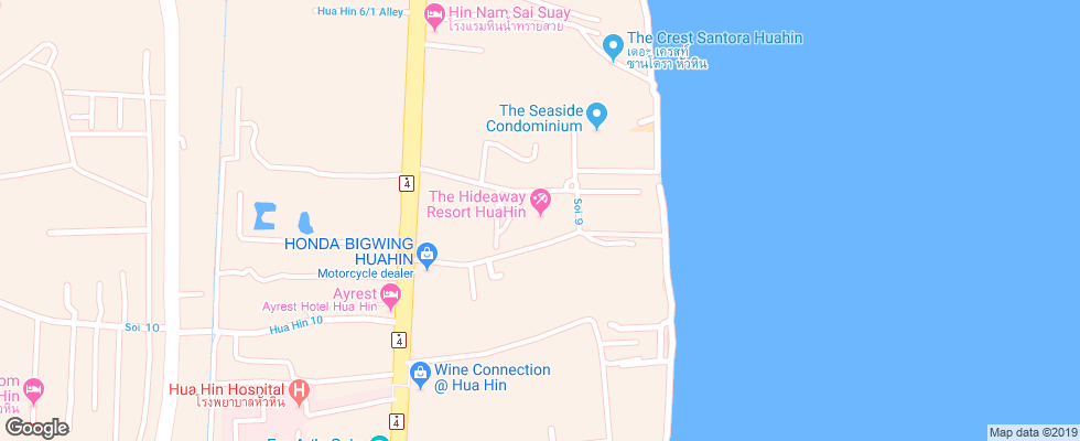 Отель The Hideaway Resort на карте Таиланда