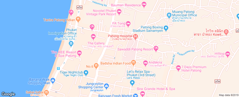 Отель The Royal Paradise на карте Таиланда