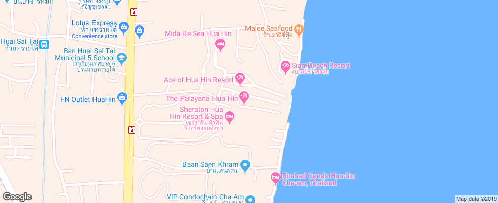 Отель Yaiya Hua Hin Resort на карте Таиланда