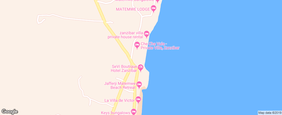 Отель Ahg Dream's Bay Boutique Hotel на карте Танзании