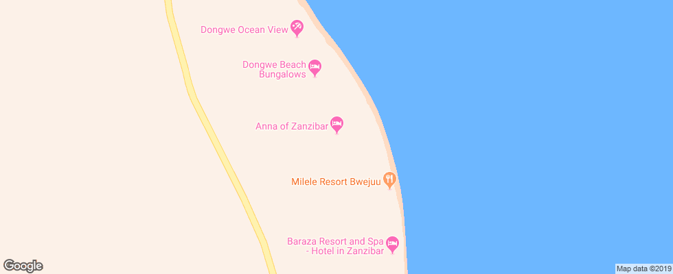 Отель Anna Of Zanzibar на карте Танзании