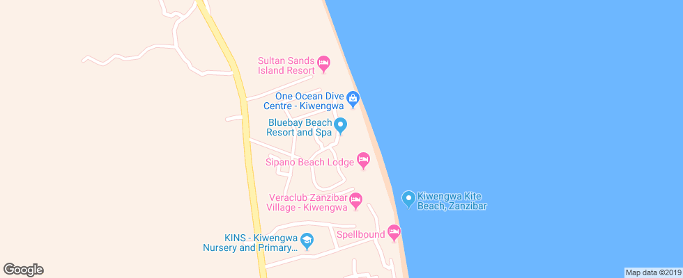 Отель Blue Bay Beach Resort на карте Танзании
