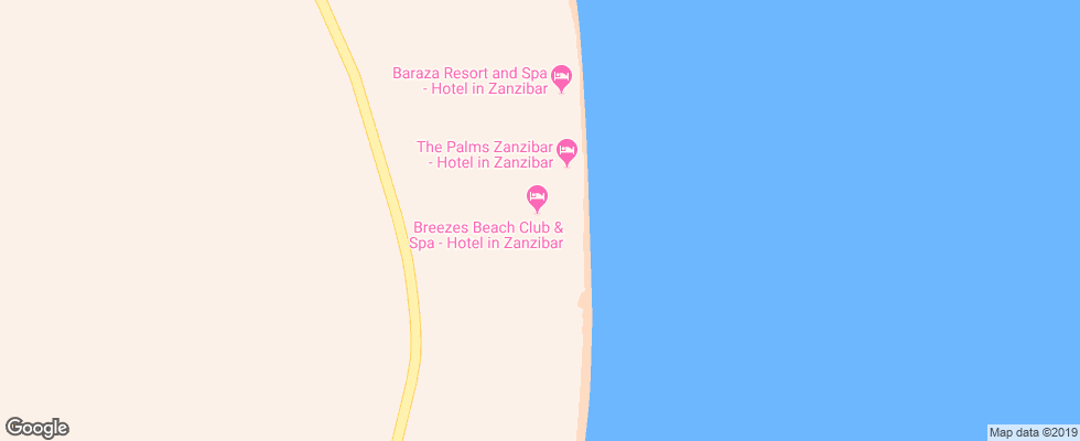 Отель Breezes Beach Club & Spa на карте Танзании