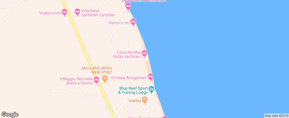 Отель Casa Del Mar на карте Танзании
