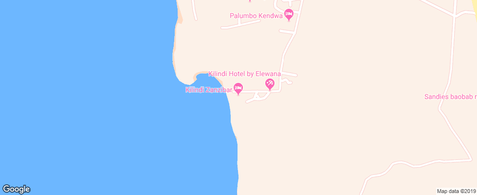 Отель Kilindi Zanzibar на карте Танзании