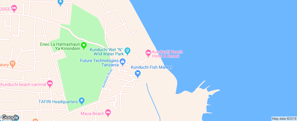 Отель Kunduchi Beach Hotel & Resort на карте Танзании