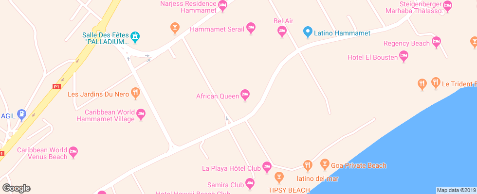 Отель African Queen на карте Туниса
