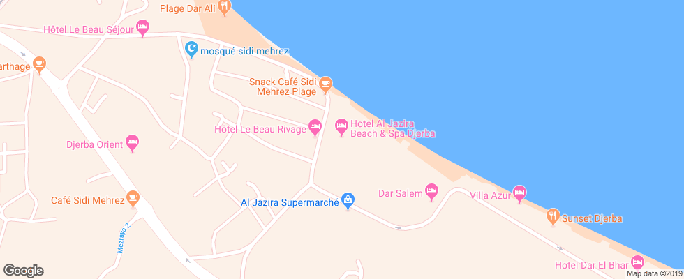 Отель Al Jazira на карте Туниса