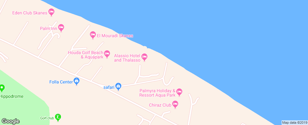 Отель Alassio Hotel & Thalasso на карте Туниса