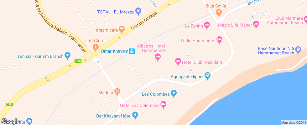 Отель Albatros на карте Туниса