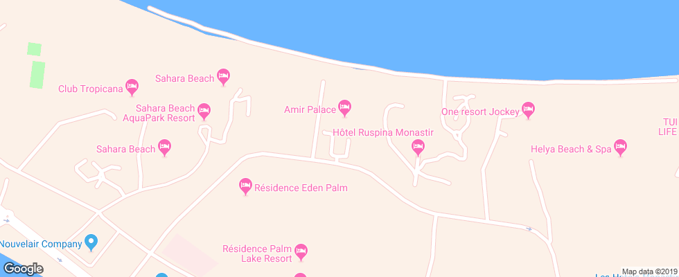 Отель Amir Palace на карте Туниса