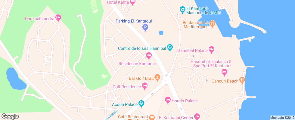 Отель Antares на карте Туниса