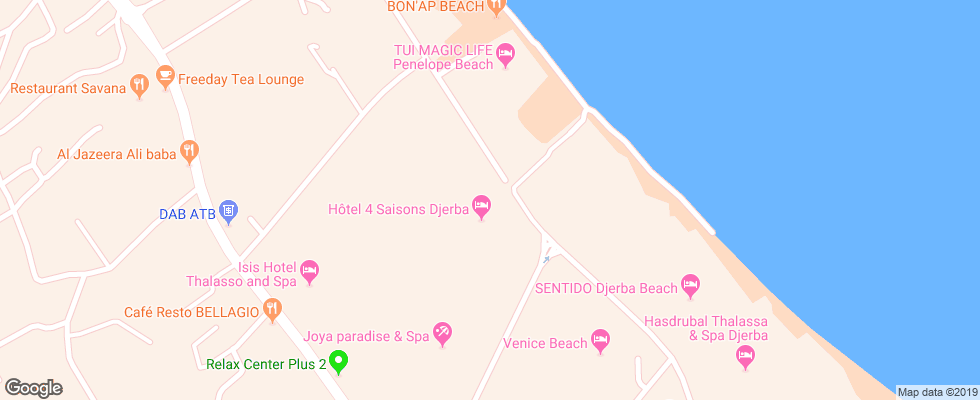 Отель Baya Beach Aqua Park на карте Туниса