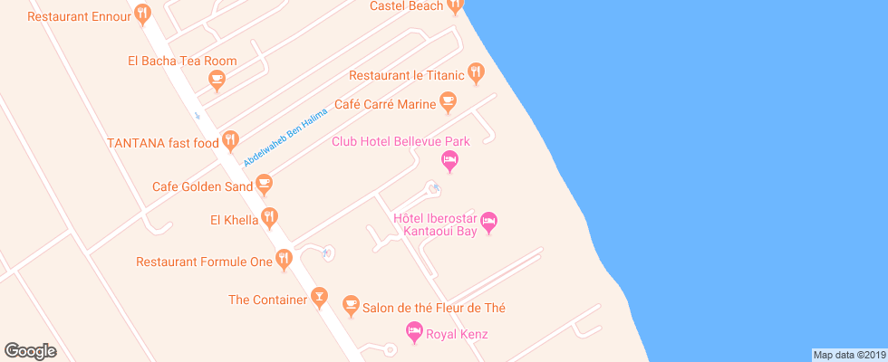 Отель Bellevue Park на карте Туниса