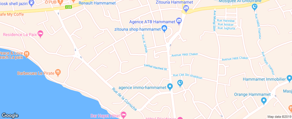 Отель Caribbean World Hammamet Village на карте Туниса