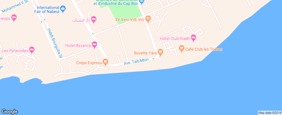 Отель Caribbean World Nabeul на карте Туниса