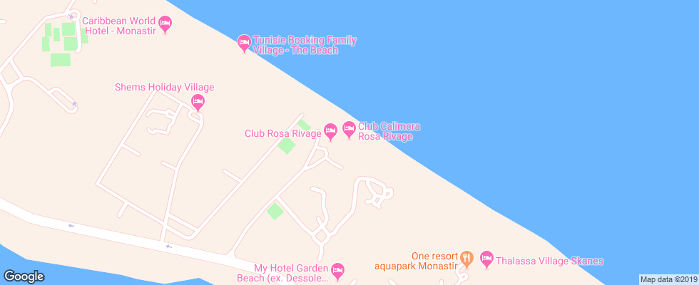 Отель Club Calimera Rosa Rivage на карте Туниса
