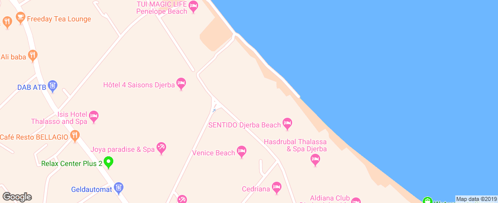 Отель Club Marmara Djerba Mare на карте Туниса