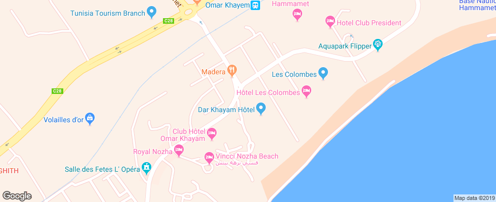Отель Club Novostar Dar Khayam на карте Туниса